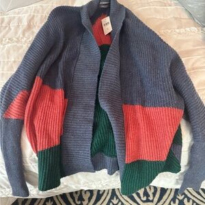 Anthropologie Colorblock Open Front Cardigan, XS, NWT